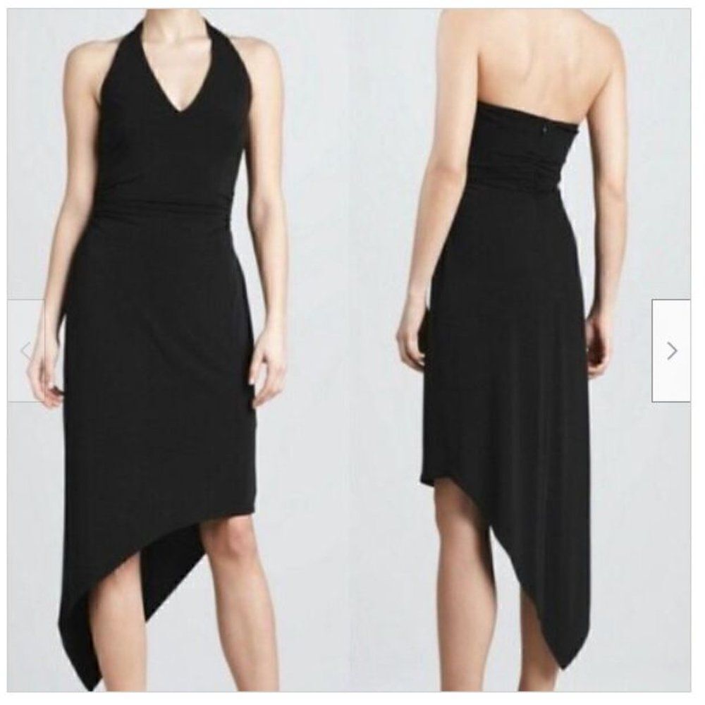 EUC! David Meister Halter Asymmetrical "Little Black Dress" - Size 0/2